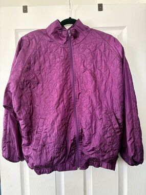 Vintage Purple Zip-Front Windbreaker Size Large